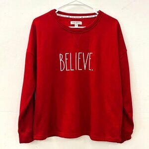 Red Rae Dunn "Believe" Sweatshirt